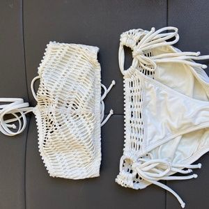 Robin Piccone ivory crochet bikini XS